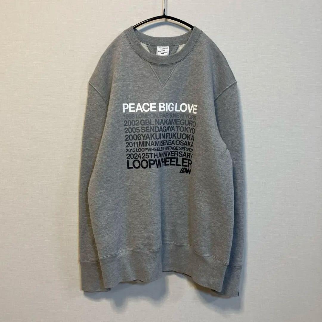 ループウィラー　スウェット　25周年　クルーネック　グレー　サイズL Loopwheeler LW250 Crewneck Sweatshirt - Gray Melange – LOOPWHEELER