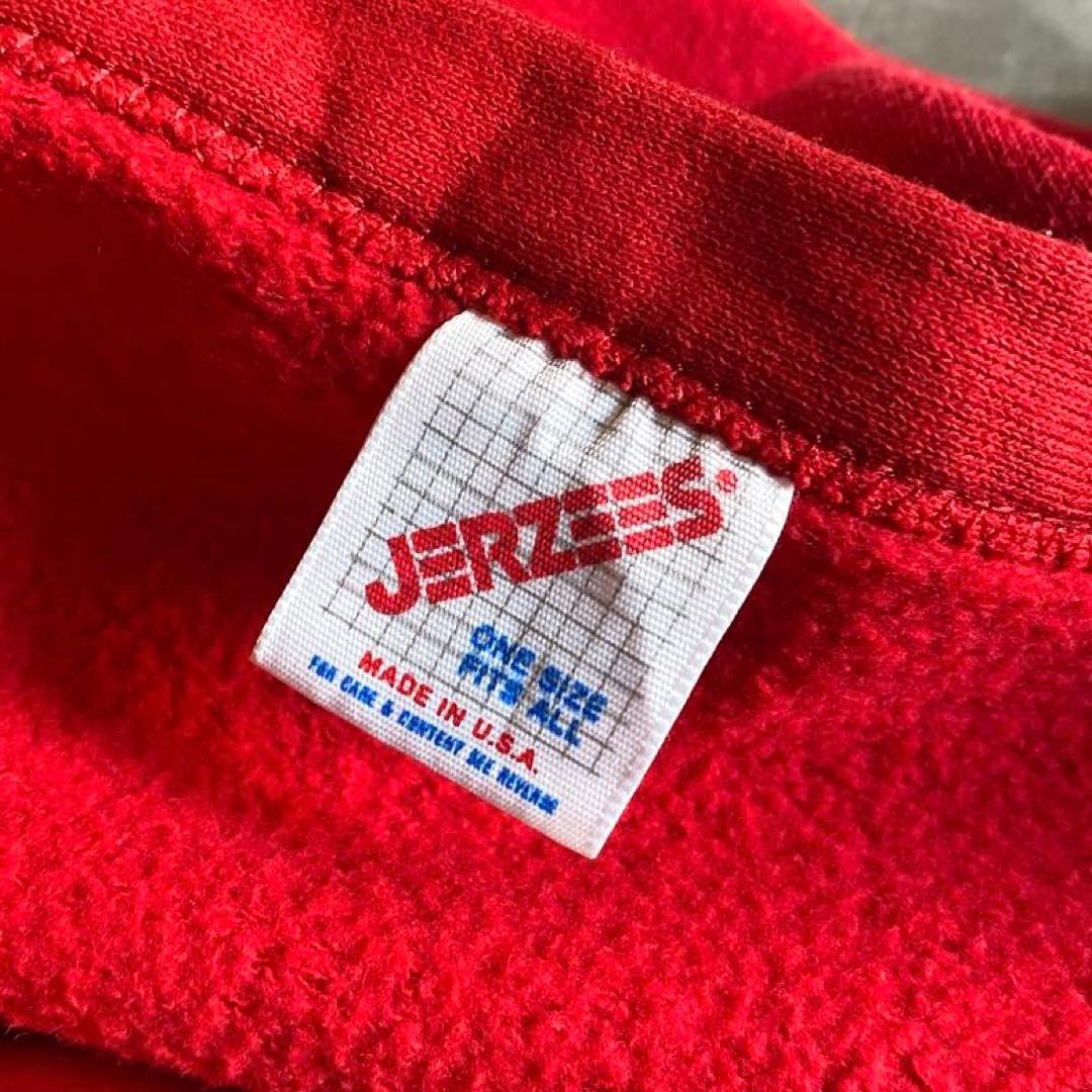 レア色80s90sジャージーズ無地カーディガンUSA製ポケ付きカーマインOSFA