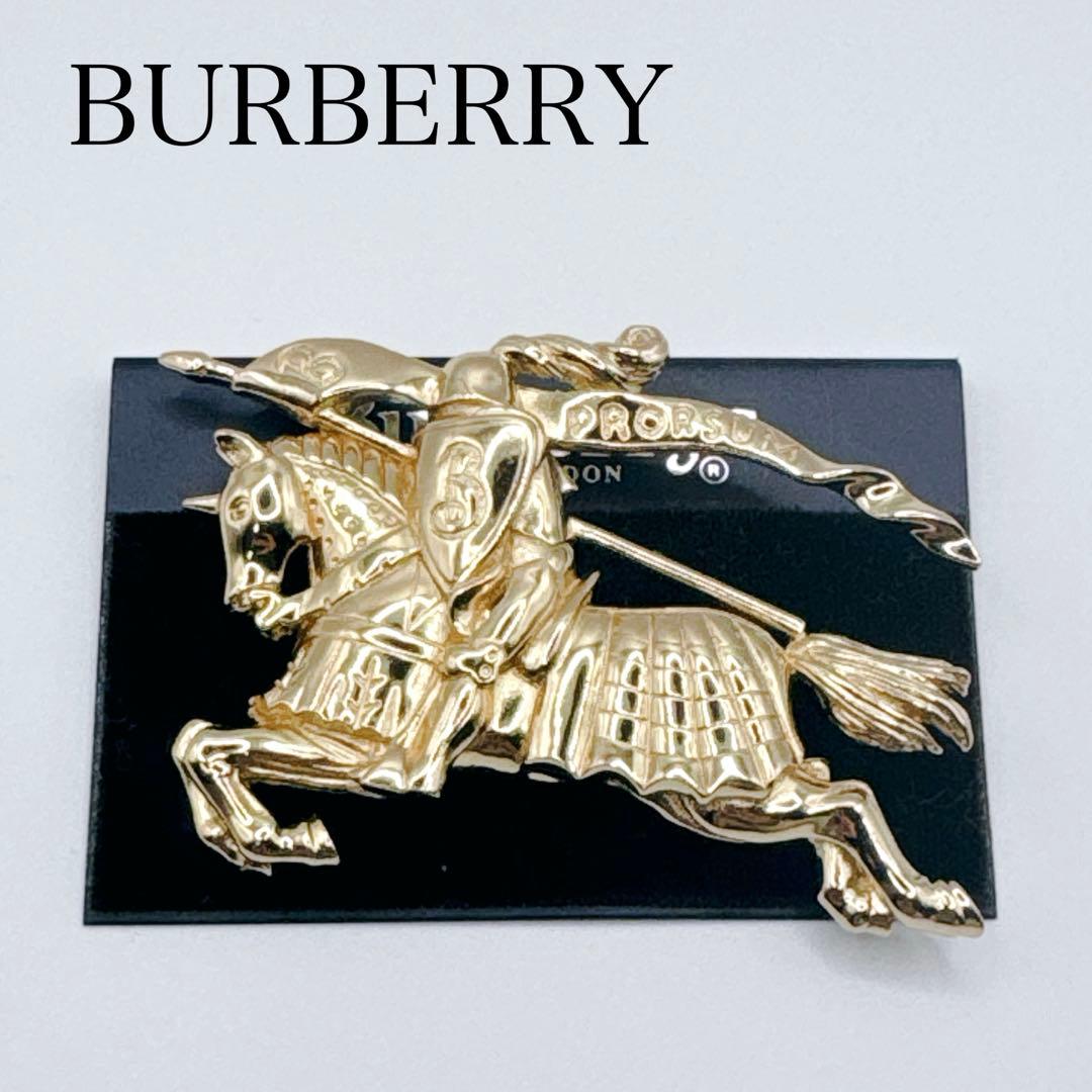 希少✨バーバリー ブローチ ゴールド ホースマーク 金 ピン ロゴ プローサム バーバリー ブローチ ゴールド ホースマーク 金 ピン ロゴ プローサム レア