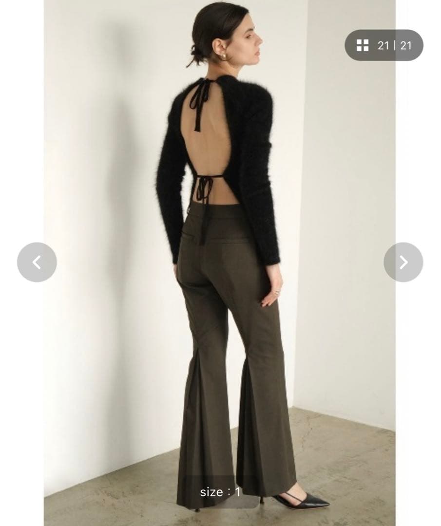 8chiさま専用　CLANE　BACK PLEATS FLARE PANTS 8chiさま専用 CLANE BACK PLEATS FLARE PANTS - メルカリ