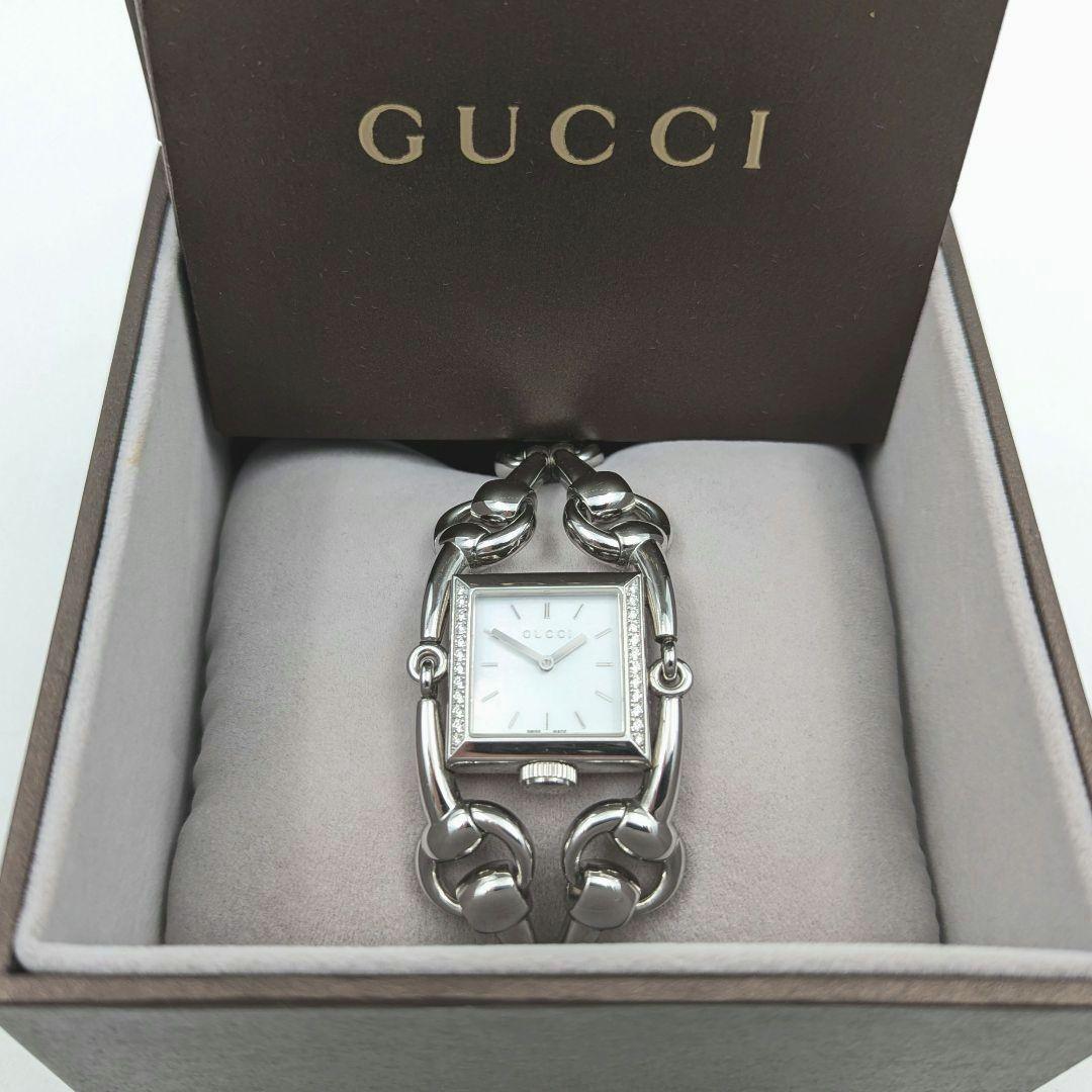 箱付き】GUCCI グッチ シニョーリア ダイヤベゼル シェル文字盤 腕時計
