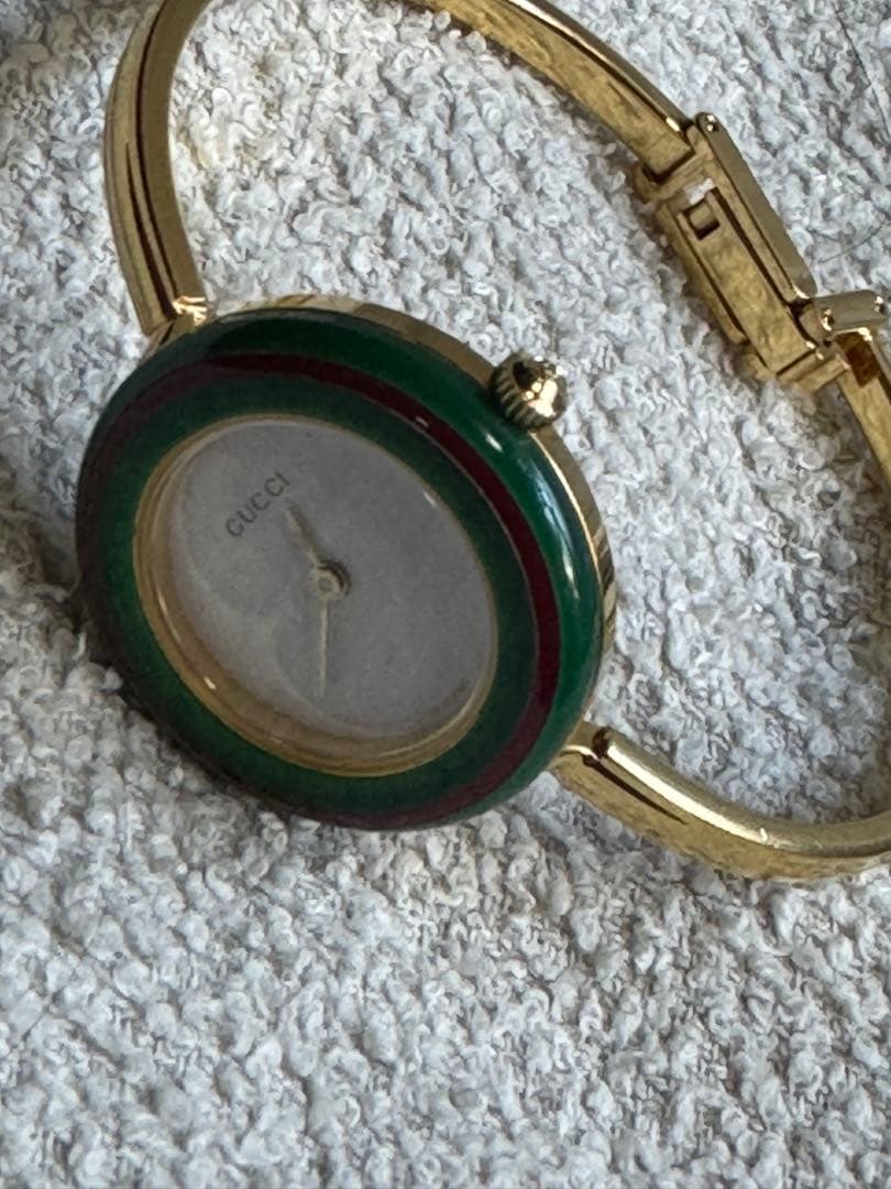 12/31電池交換済 美品 貴重GUCCI チェンジベゼル バングル