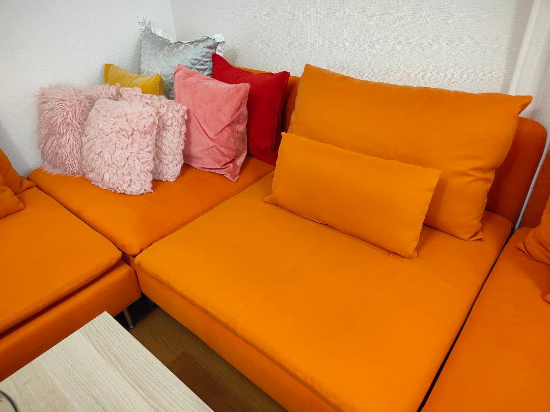 美品 IKEAイケアSÖDERHAMNソーデルハムン ソファセット カバー3色付