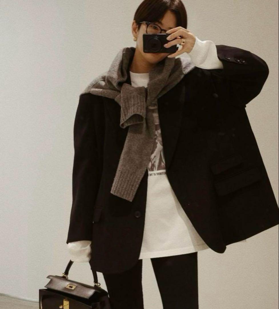 machatt マチャット ウールオーバージャケット ブラック - メルカリ