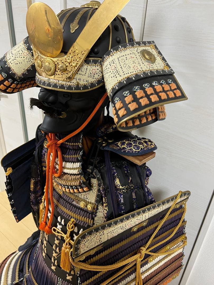 未使用・保管品】等身大 甲冑 具足 黒胴当世素掛 紺・白・茶 甲冑工房