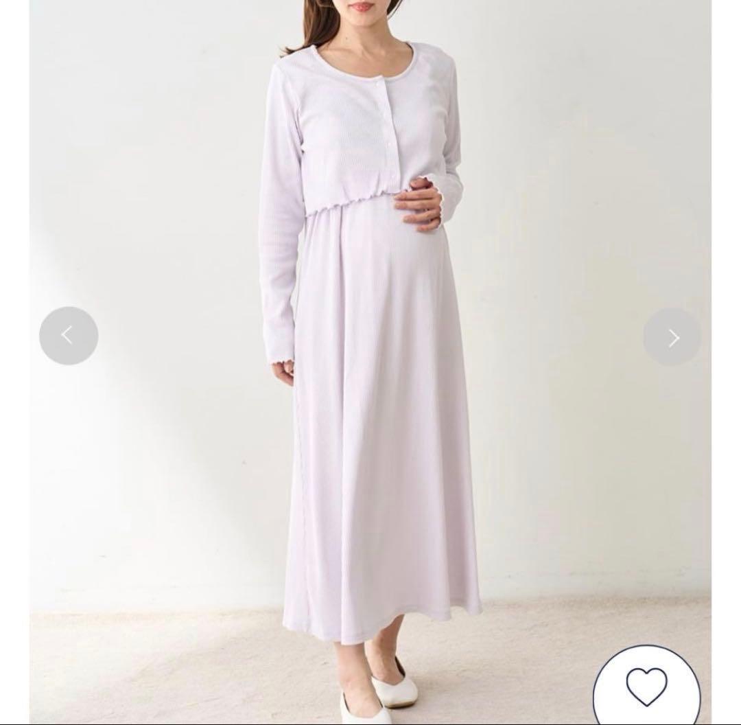 マタニティリブワンピース ジェラートピケ ピンク - メルカリ