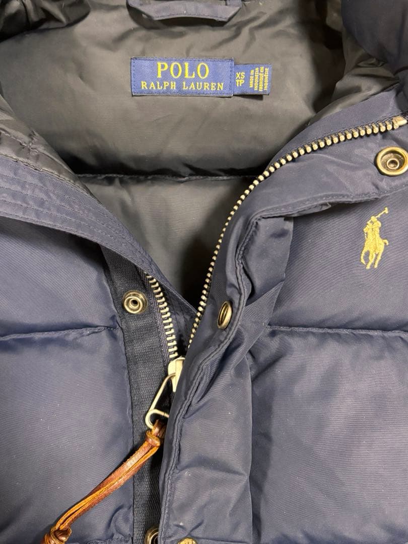 美品】ポロラルフローレン ダウンベスト ポニー刺繍 ネイビー ダウン75%