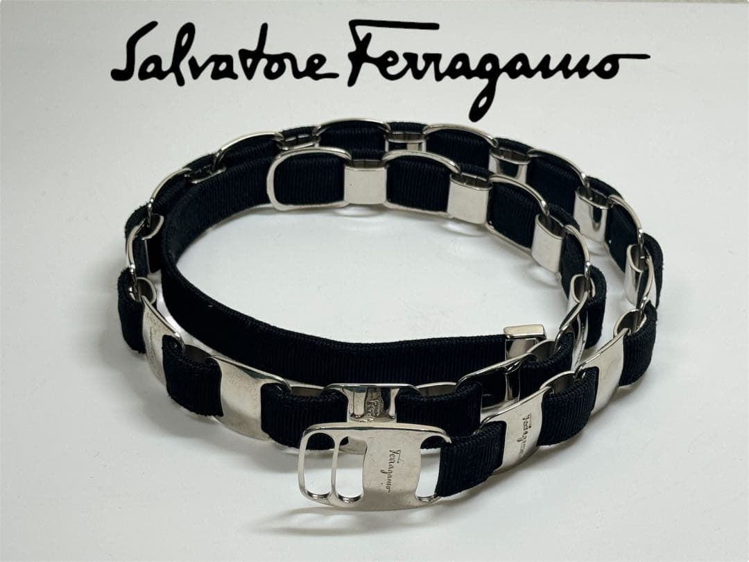 Salvatore Ferragamo フェラガモ ヴァラリボン ベルト フェラガモ Ferragamo フェラガモ ヴァラ リボン ブラック ゴールド