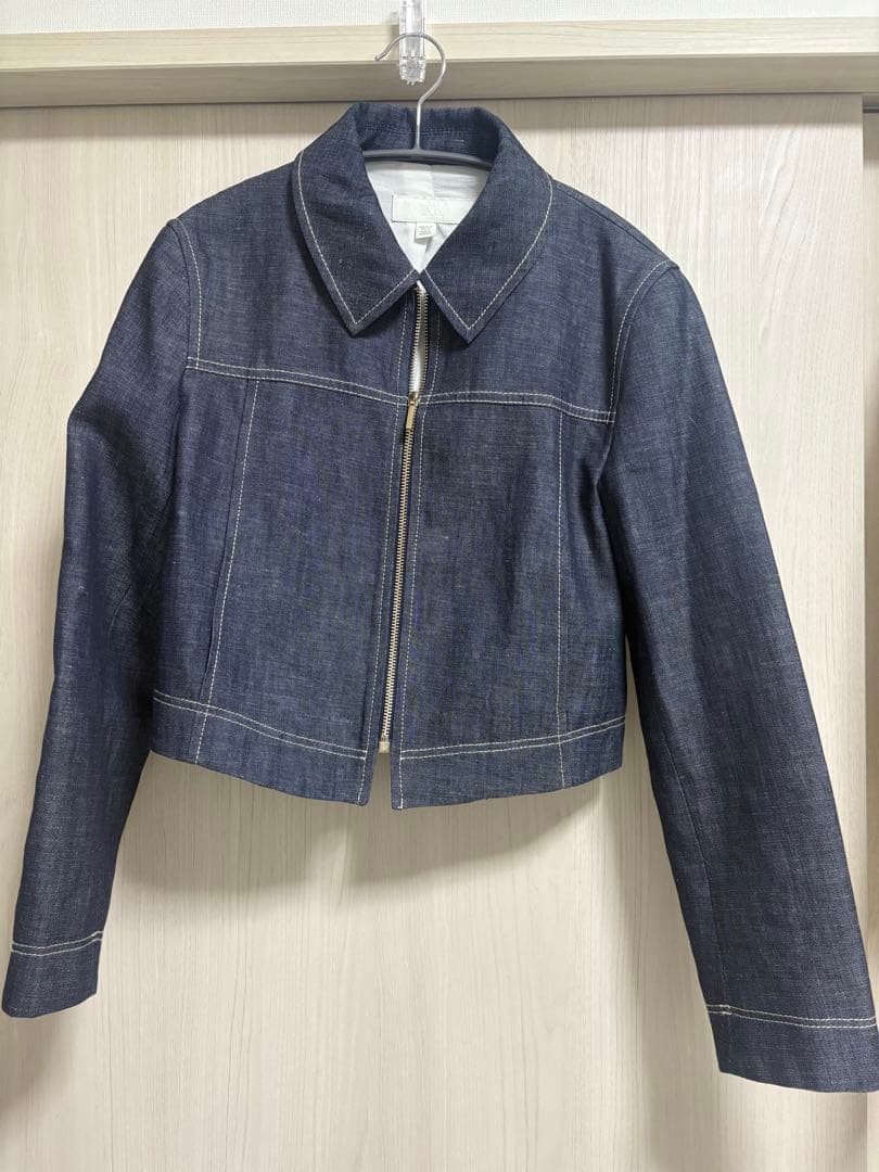 ZARA コントラストステッチ入りショートジャケット - メルカリ