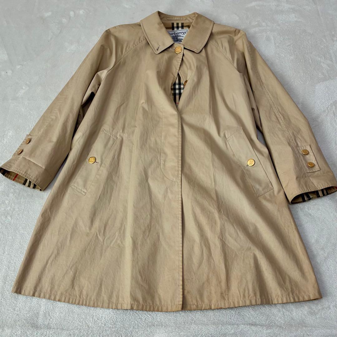 Burberrys 白タグ 金ボタン ベルト付 ステンカラーコート 9AR英国製