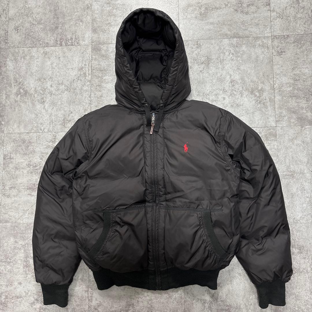 90s〜00s ラルフローレン ダウンジャケット 短丈 ブラック large 黒