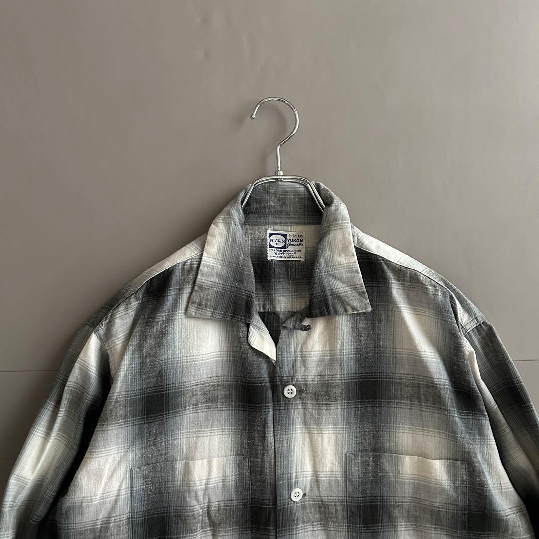 Vintage 50s~ PILGRIM オンブレチェック オープンカラーシャツ - メルカリ