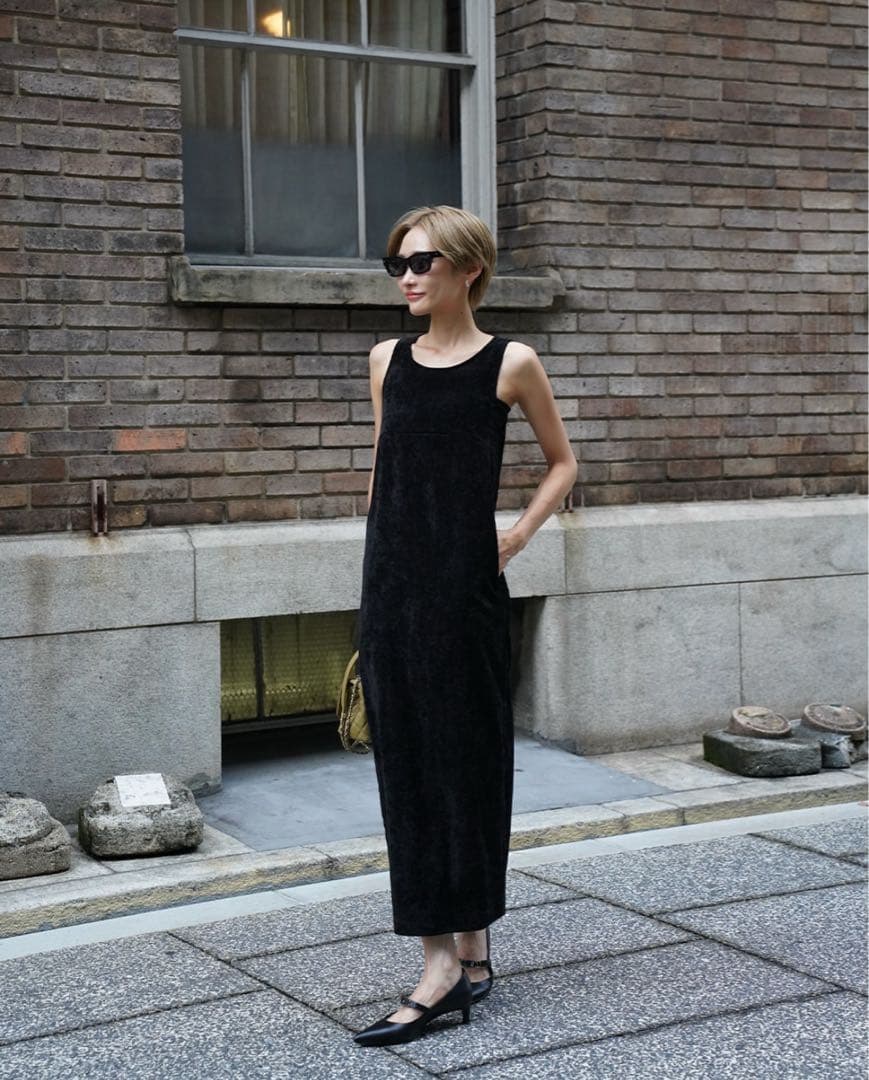 ELLIE エリー 美品 ベロアワンピース ブラック - メルカリ