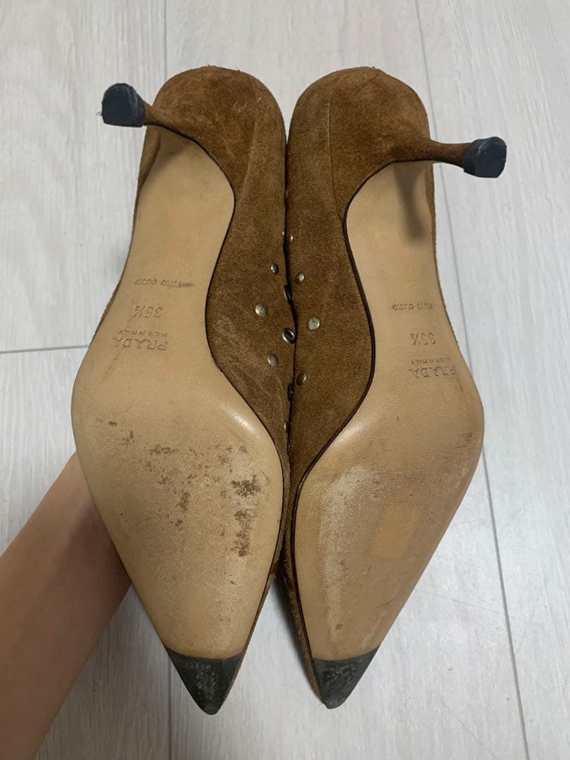 最低 価格ファッション - PRADA ブラウン スエード ハイヒール