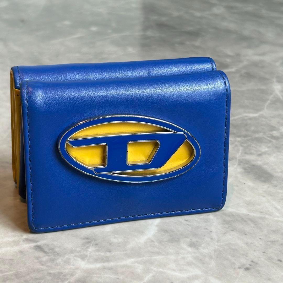 ディーゼル 完売品 三つ折り Dロゴ 1DR ウォレット お財布 ブルー