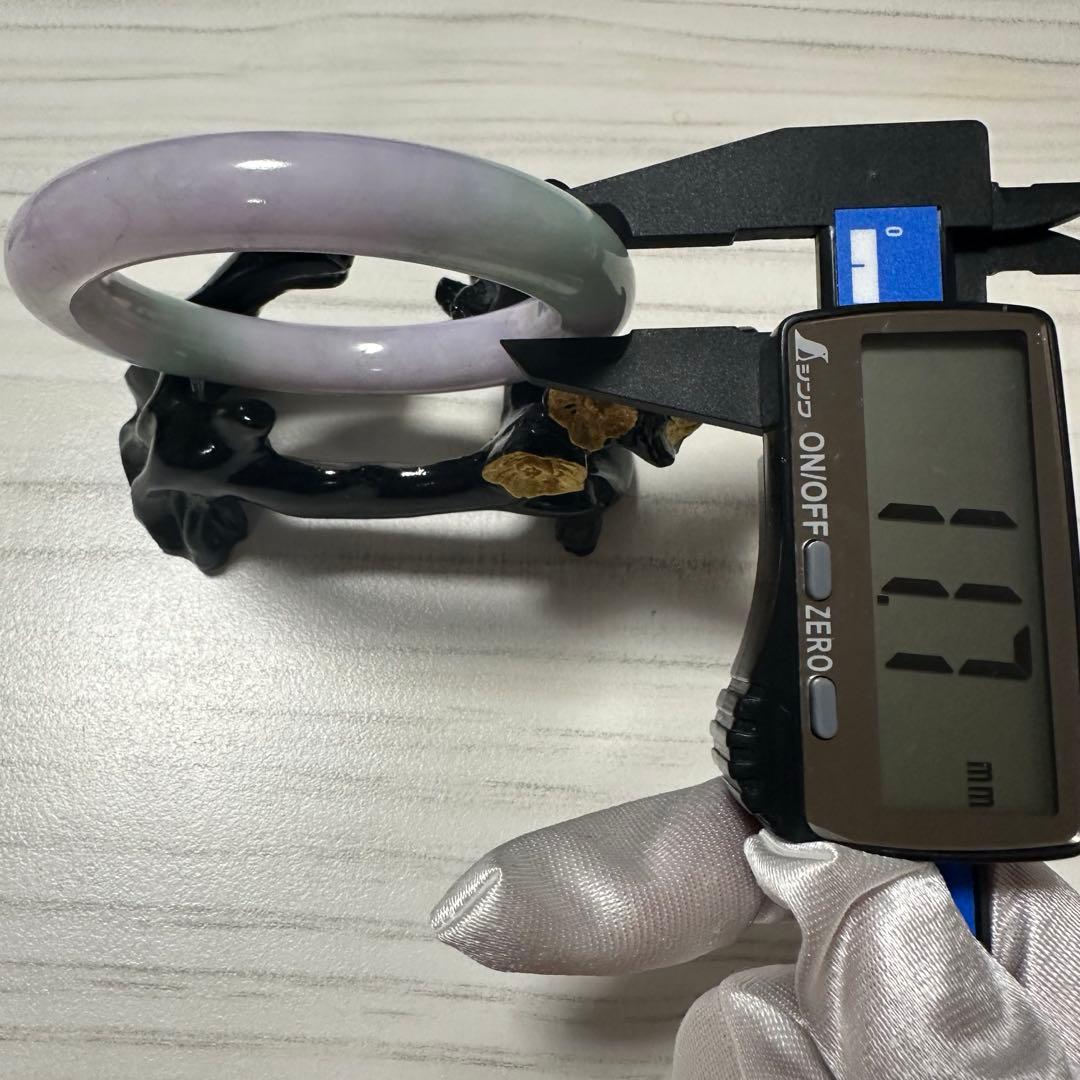 天然ミャンマー産 翡翠バングル 淡紫×淡緑色グラデーション 56.0mm（A貨）