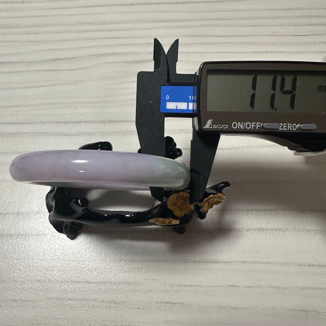 天然ミャンマー産 翡翠バングル 淡紫×淡緑色グラデーション 56.0mm（A貨）