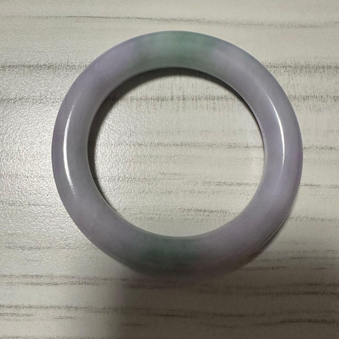 天然ミャンマー産 翡翠バングル 淡紫×淡緑色グラデーション 56.0mm（A貨）