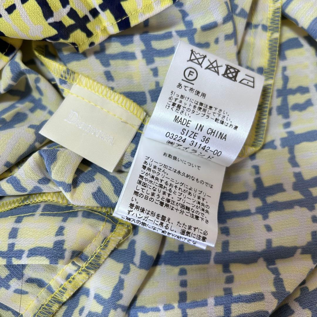 22AW♡グレースコンチネンタル ツイードプリントワンピース 36 金釦