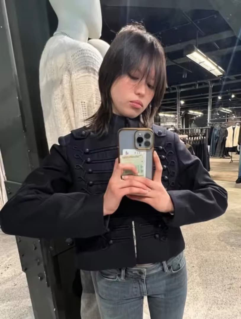 大流行中】ブラック ミリタリー・ナポレオンジャケット モード