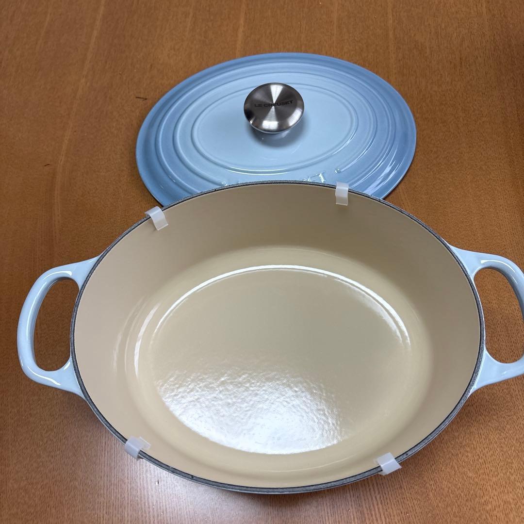 ル・クルーゼ 両手鍋 ココットオバール 27cm コースタルブルー - メルカリ