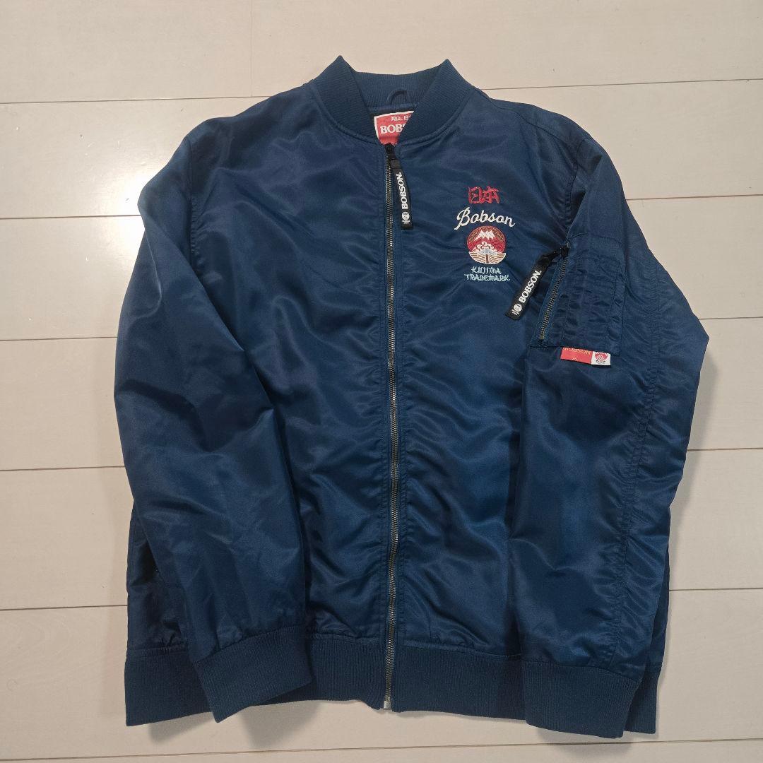 七福神 刺繍 MA-1 スカジャン フライト ジャケット ネイビー JAPAN