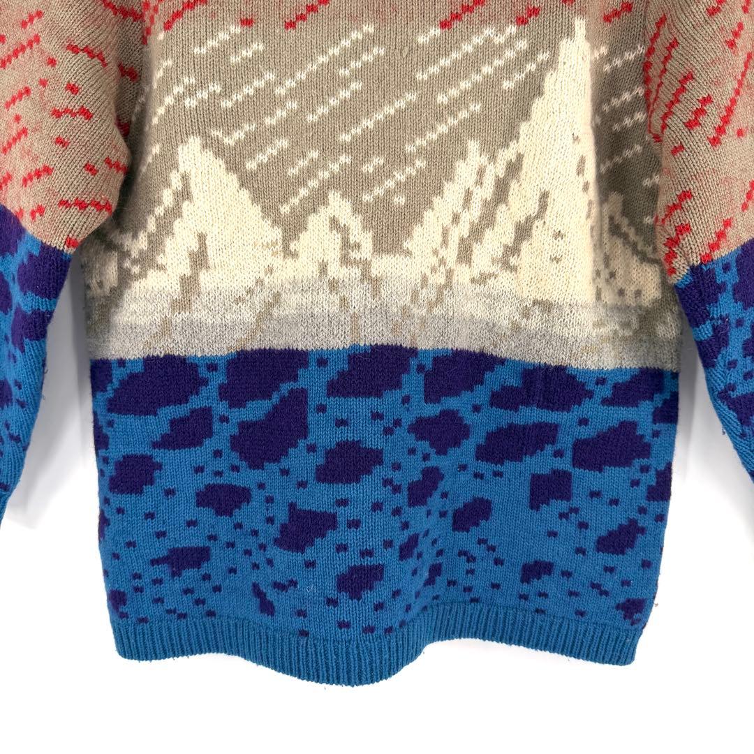 80s Vintage Archive 山本寛斎 顔タグ セーター ニット 総柄 - メルカリ