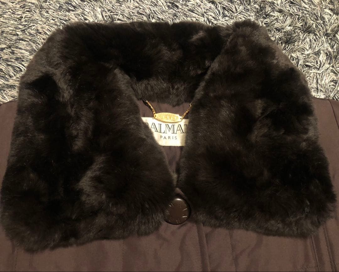 極美品】BALMAIN バルマン シルク100% コート 毛皮 ファー - メルカリ