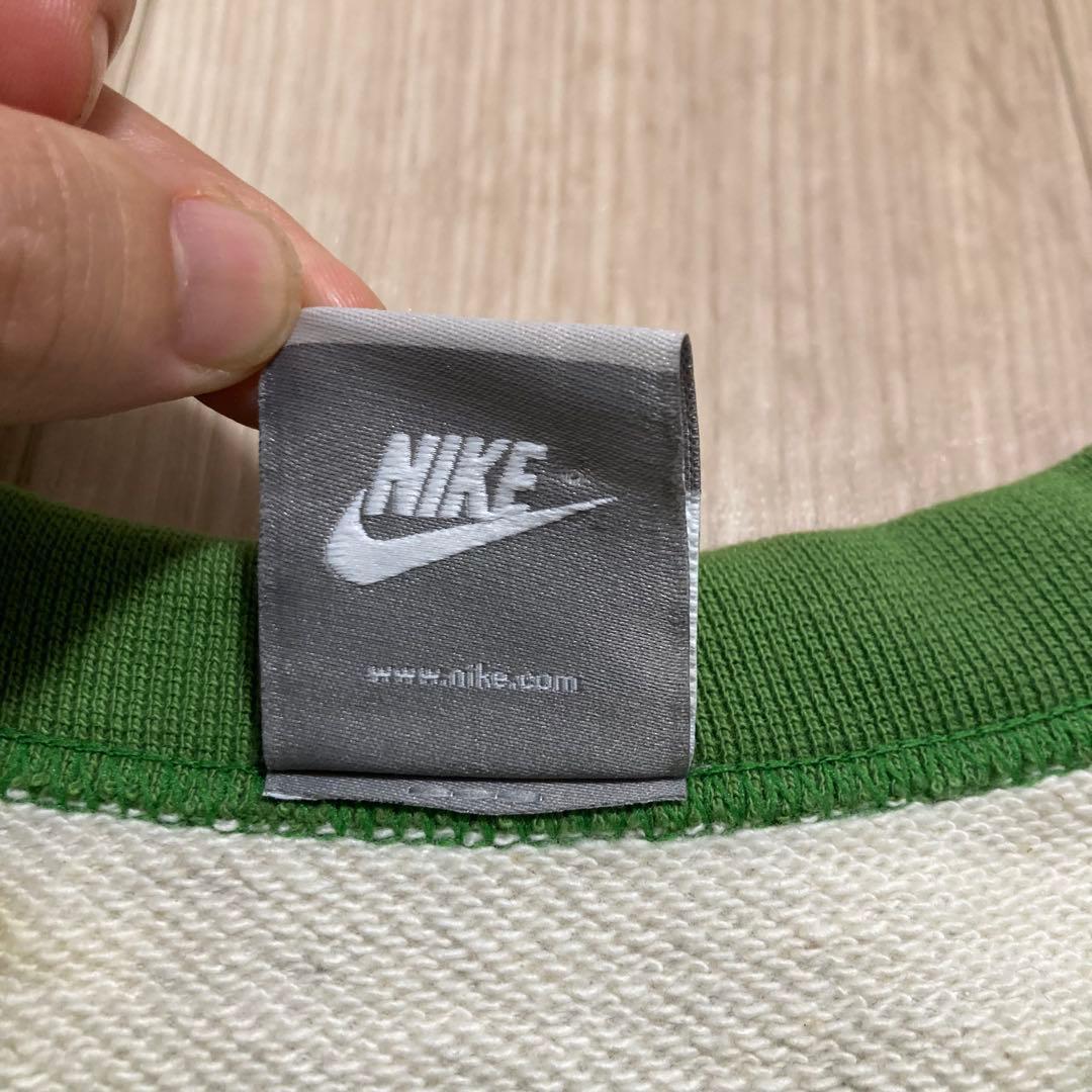 00s NIKE ゴツナイキロゴ刺繍ラグランスウェット 表記L 銀タグ