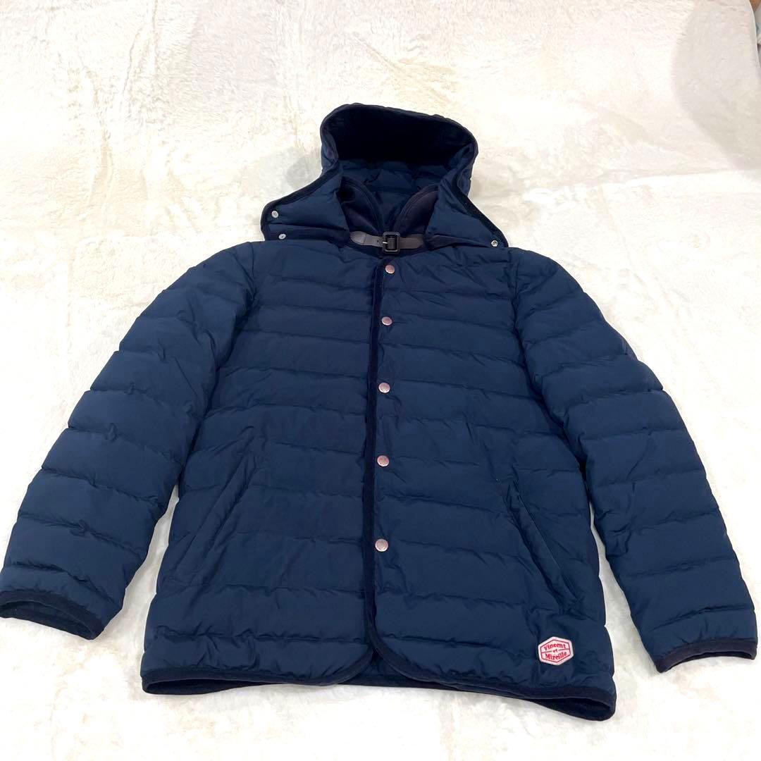 バンソンエミレイユ ダウンコート、ダウンジャケット ネイビー フード