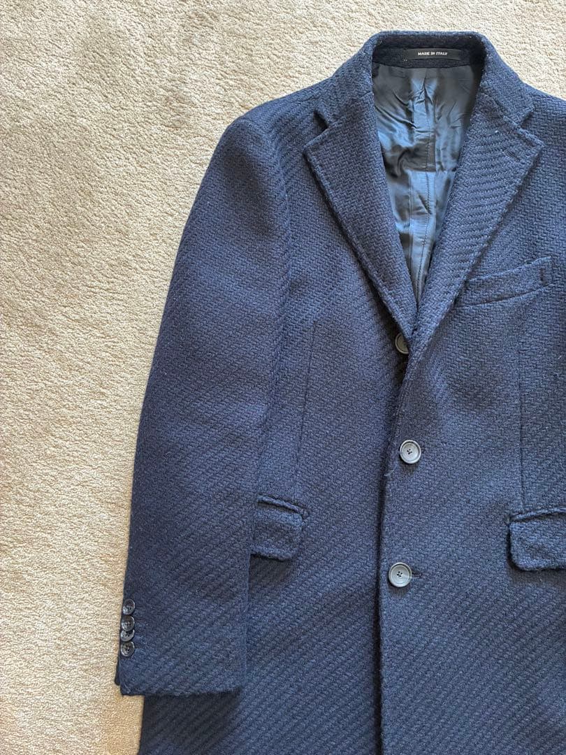 TAGLIATORE×ブリッラ ネイビー ウール チェスターコート44 - メルカリ