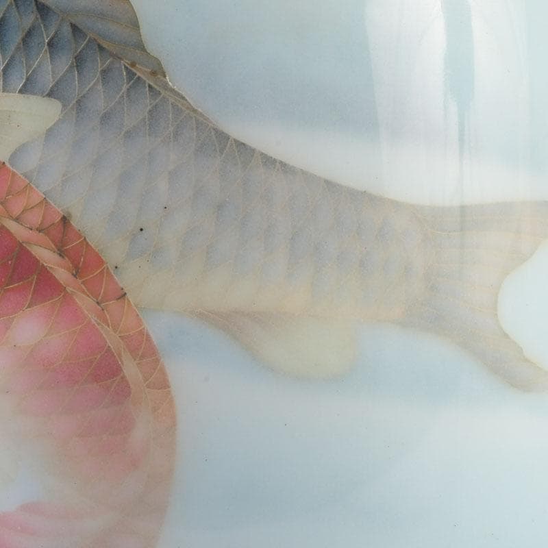 七宝焼 水色釉 双魚文 花瓶 V 9884 - メルカリ