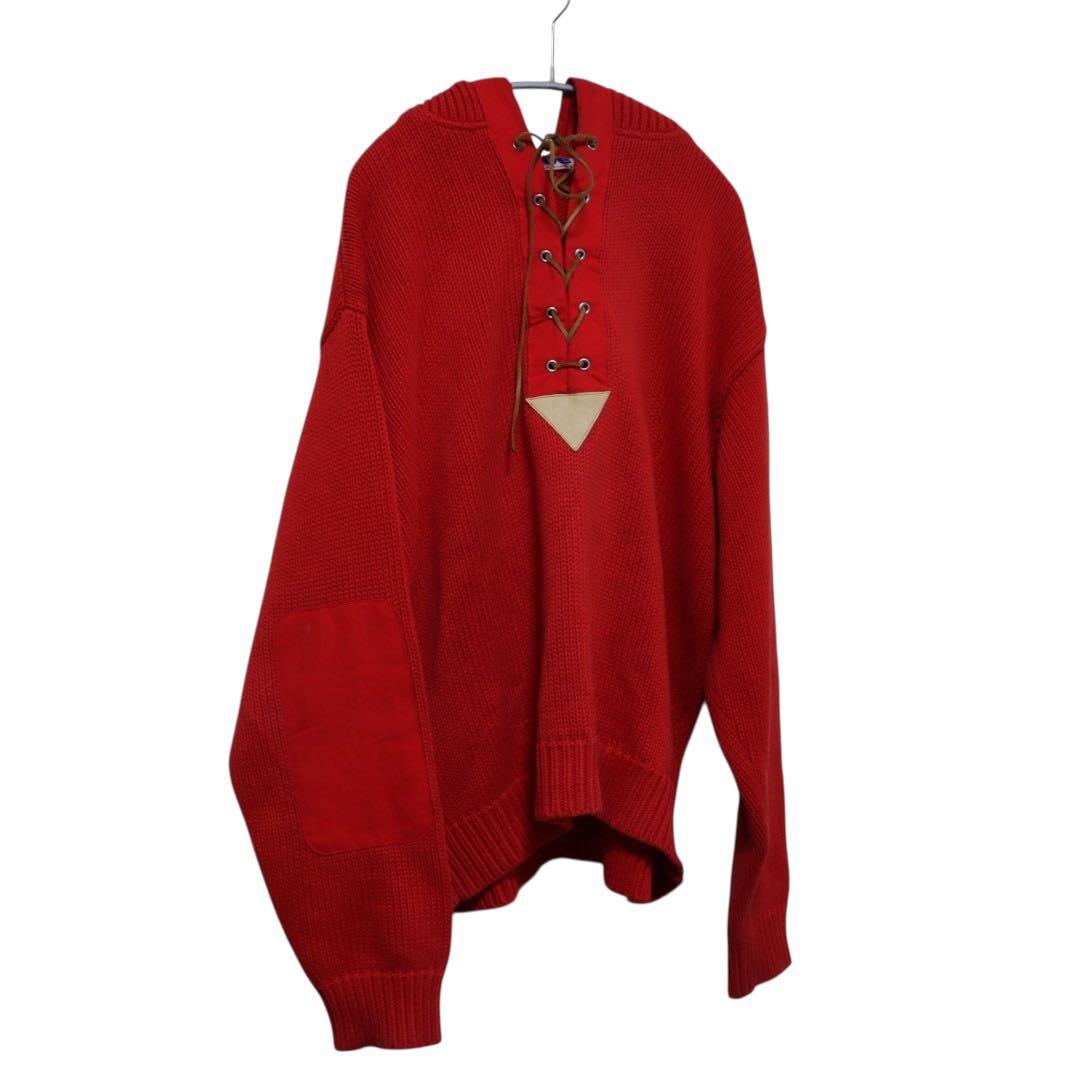 N-428 グッドイナフ 当時物 ニットパーカー レッド Lサイズ 希少