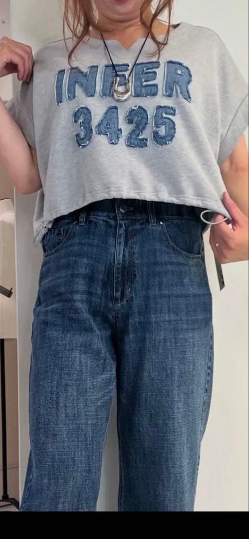 新品タグ付 アヤン ayane ベスト デニムロゴ グレー 裏毛 - メルカリ