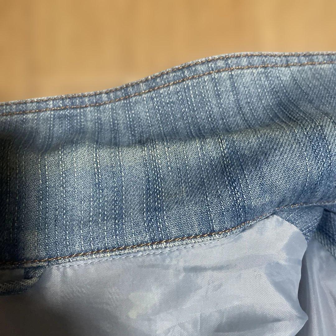 アンジェロ刺繍入りライトブルーデニムジャケットLL