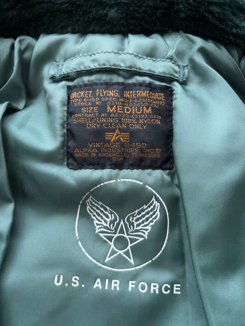 90s ALPHA B-15D 50s復刻 フライトジャケット USA製 M - メルカリ