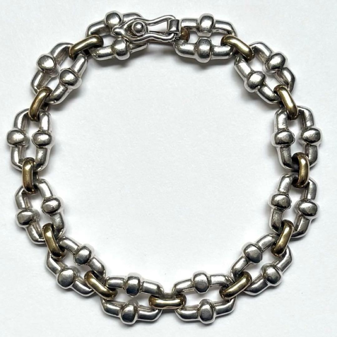 メキシコ製 taxco ヴィンテージ 925＆brass ブリック型ブレスレット