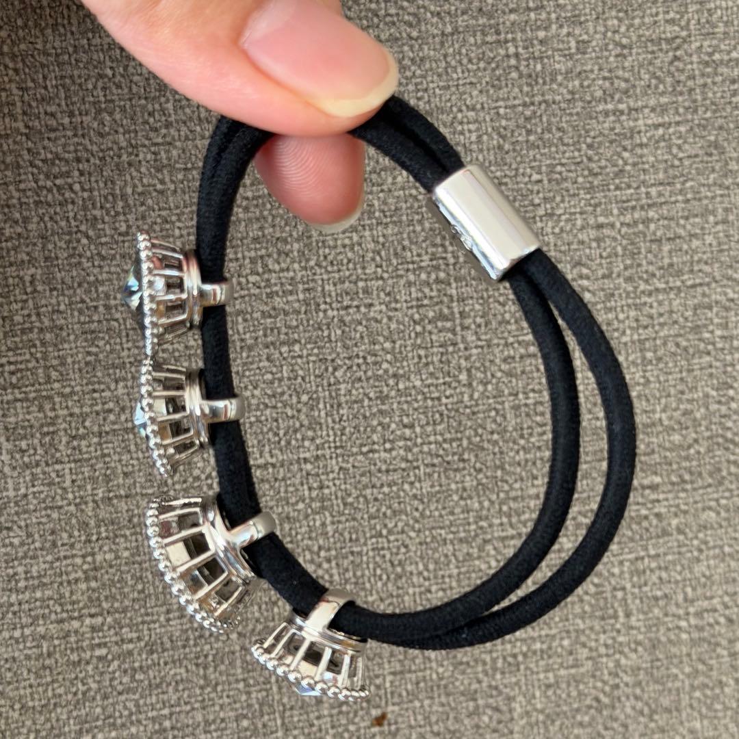 コンプレックスビズ レディアリーストーンポニー グレー ヘアゴム