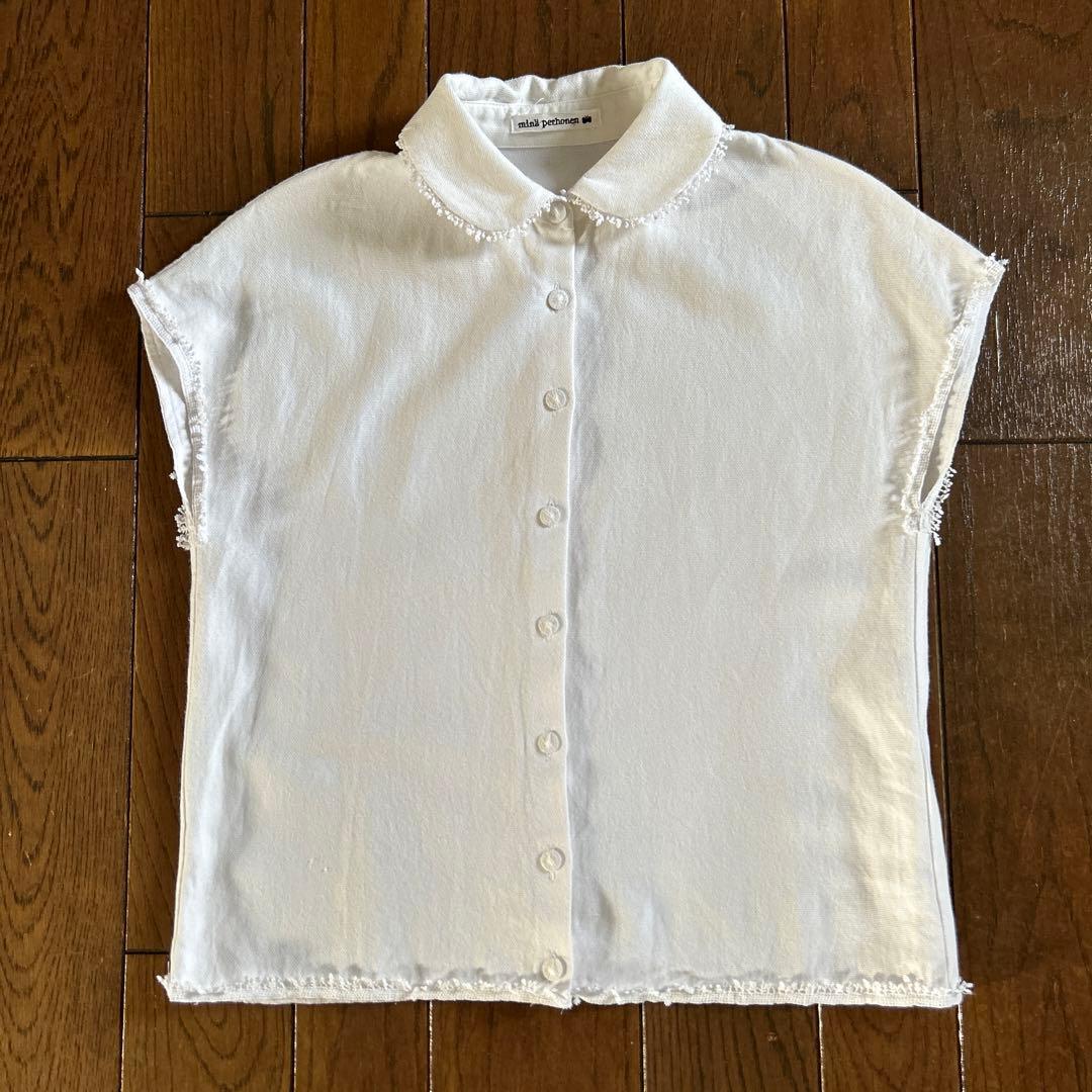 ミナペルホネン 丸襟ブラウス フレンチスリーブブラウス ミナ