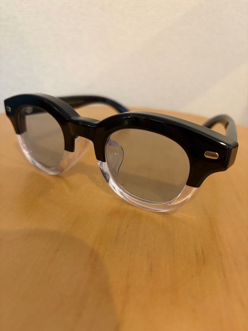 JINS BE BOLD 極太 ボストン ブラッククリア ブルーカラーレンズ