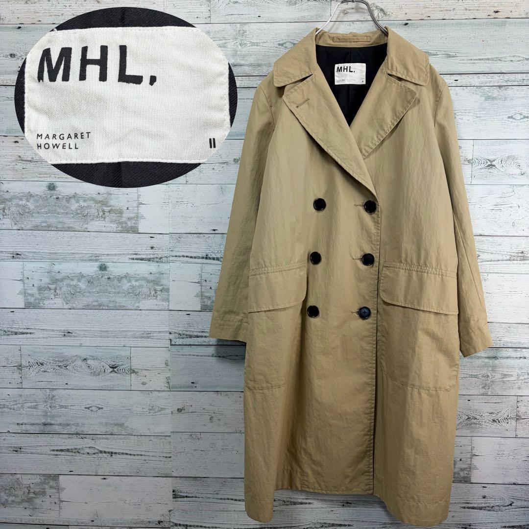 MHL, ドライワックスコットンナイロンコート　トレンチコート　ベージュ　38 中古・古着通販】MHL (エムエイチエル) DRY WAX COTTON NYLONトレンチ