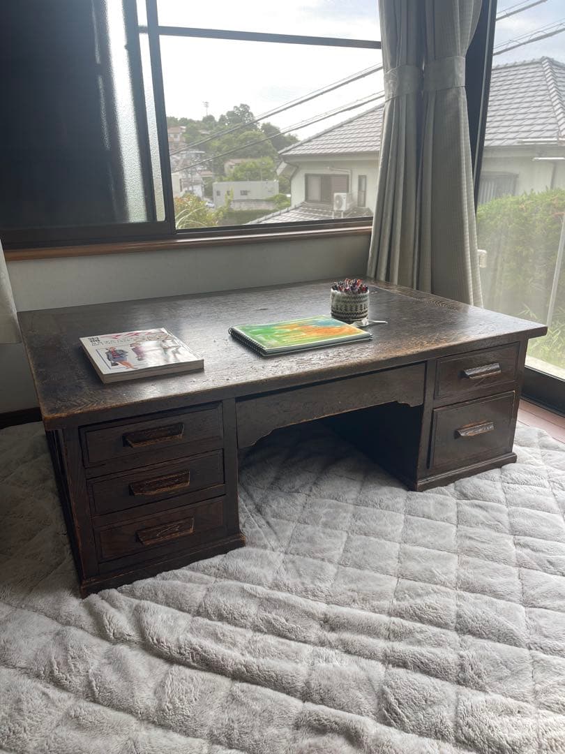 引取希望相談 希少 京都 両袖文机 アンティーク ローデスク 骨董 座机