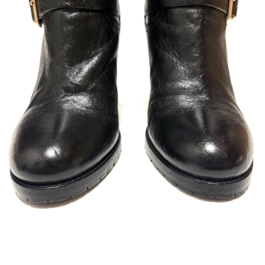 ジミーチュウ エンジニアブーツ サイズ38 1/2 サイドベルト ゴールド