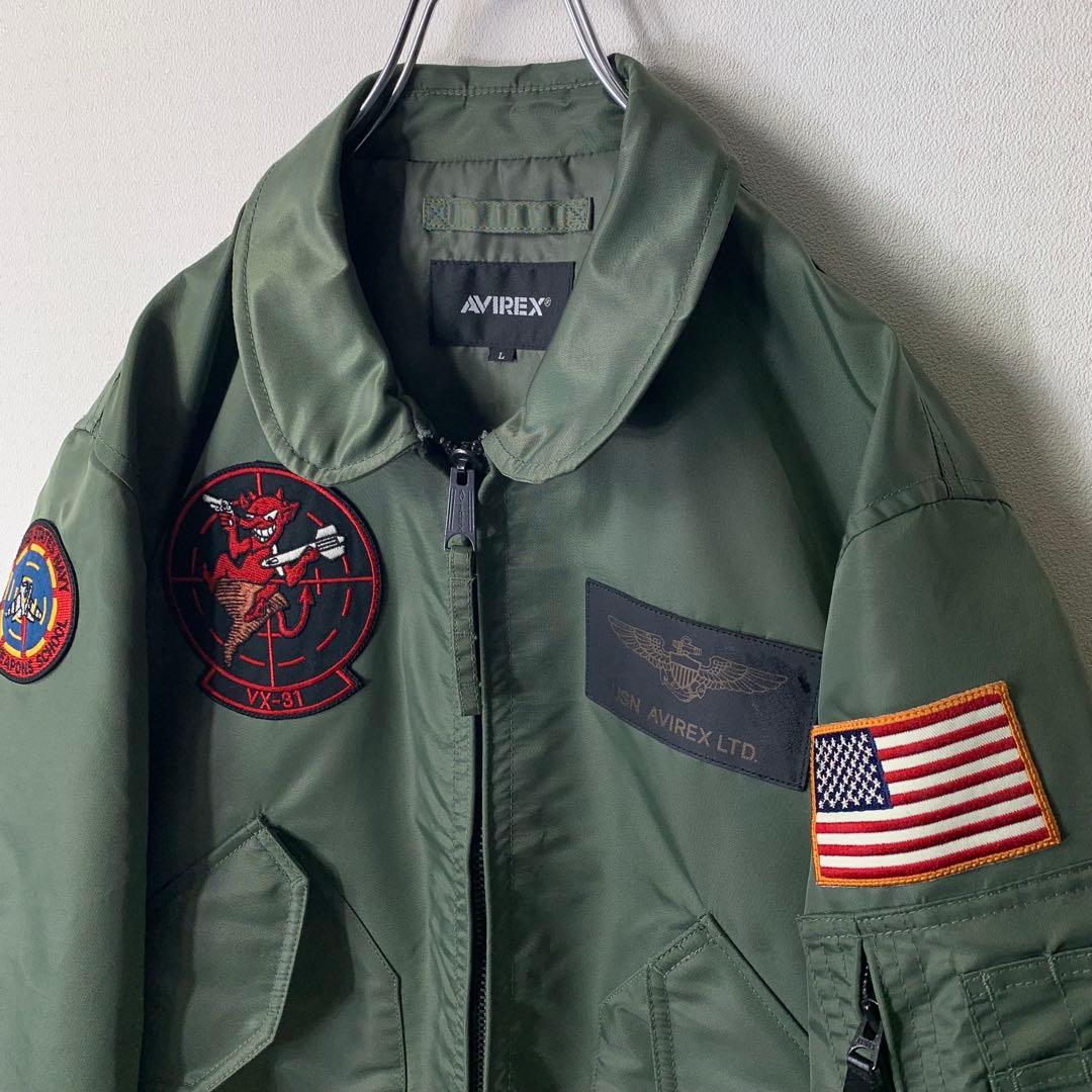 美品 AVIREX フライトジャケット L トップガン CWU36P ワッペン