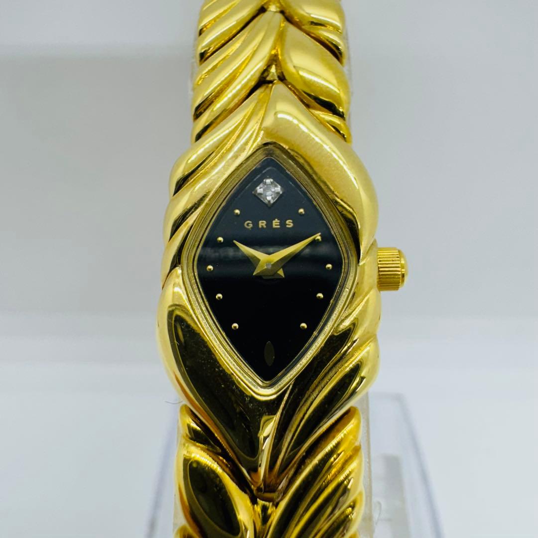 ✨GRES✨マダム・グレ✨ブレスレットウォッチ✨ゴールド✨ダイヤ1P