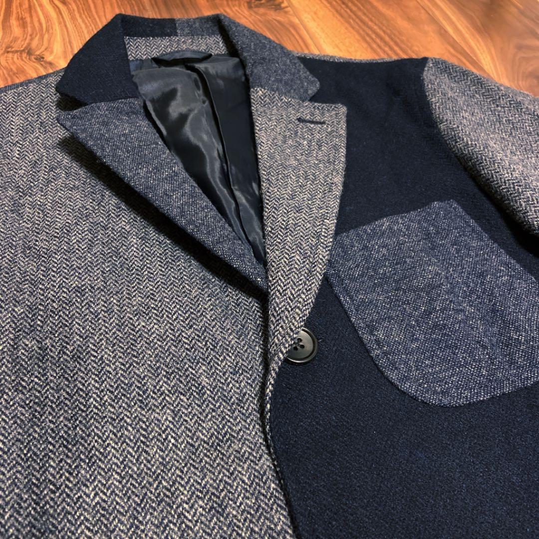 美品。BEAMS ヘリンボーン クレイジーパターン テーラードジャケット M