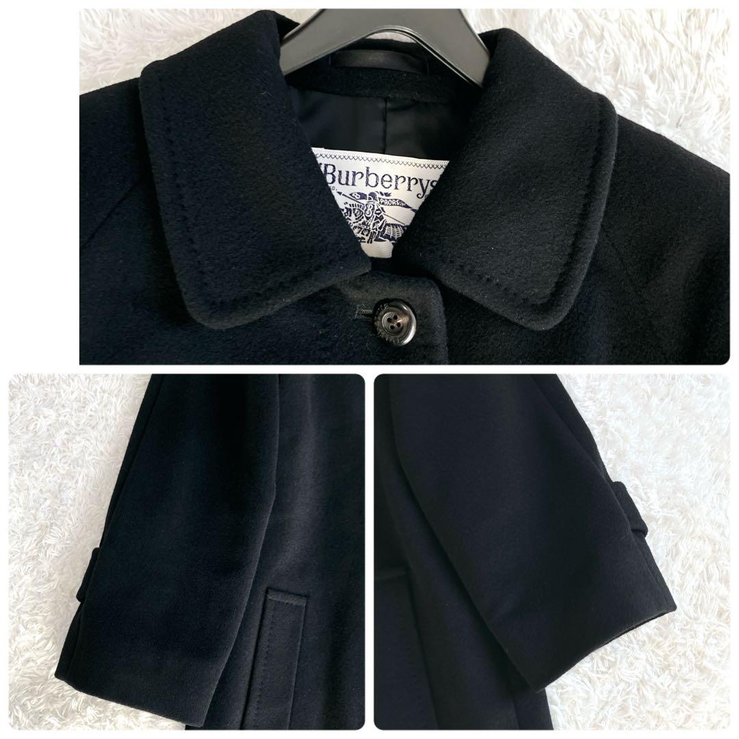 錦糸カシミヤ100✨バーバリーズ ステンカラーコート ロング シャドー