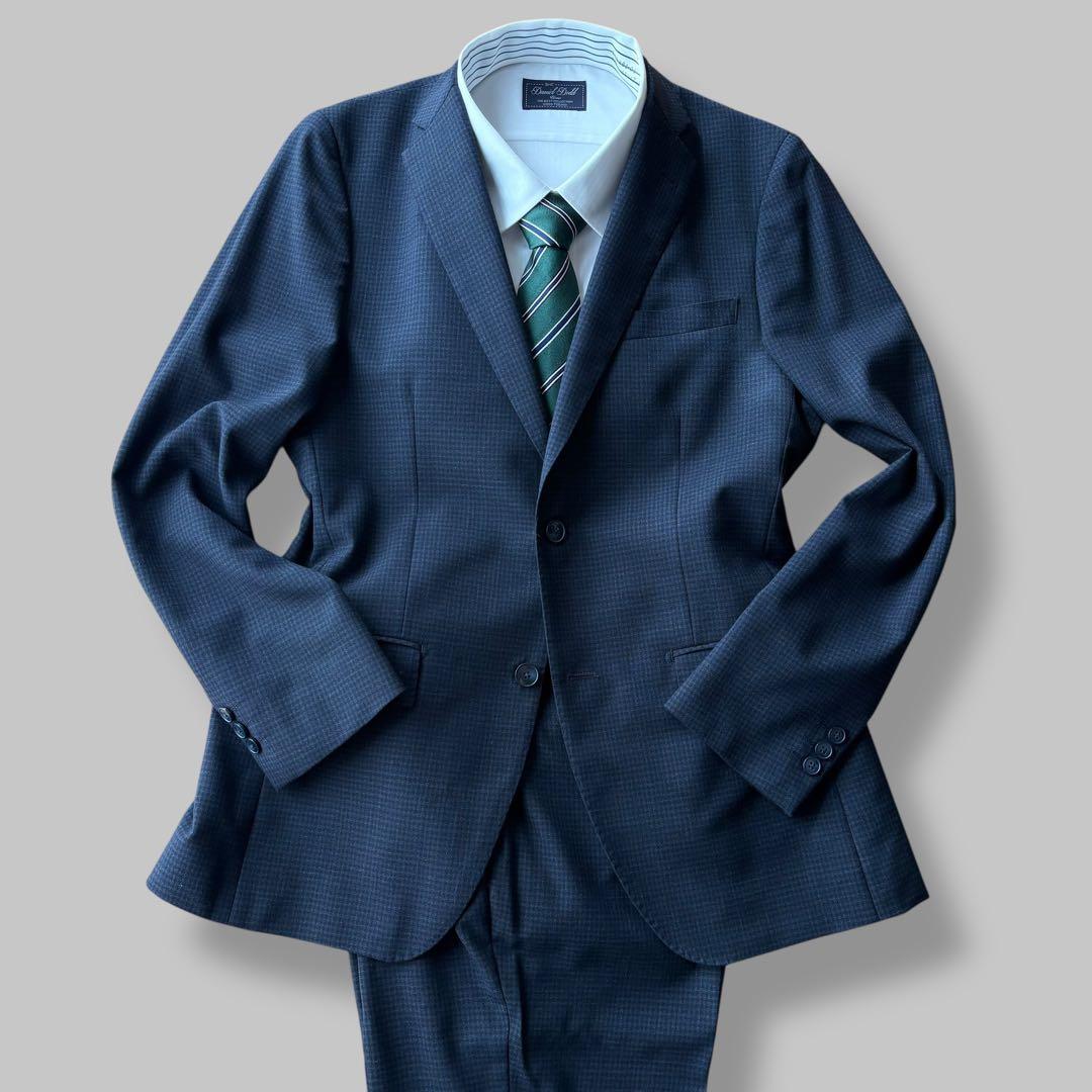 美品 LESMUES レミュー スーツ セットアップ アオキ ネイビー Y6 L