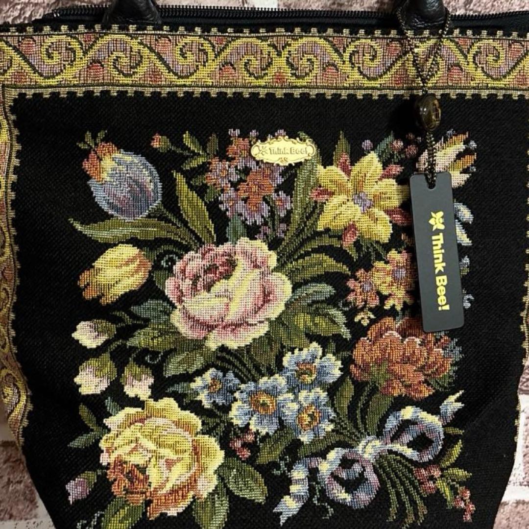 新品未使用】Think Bee！シンクビー！トートバック ゴブラン織り 花柄