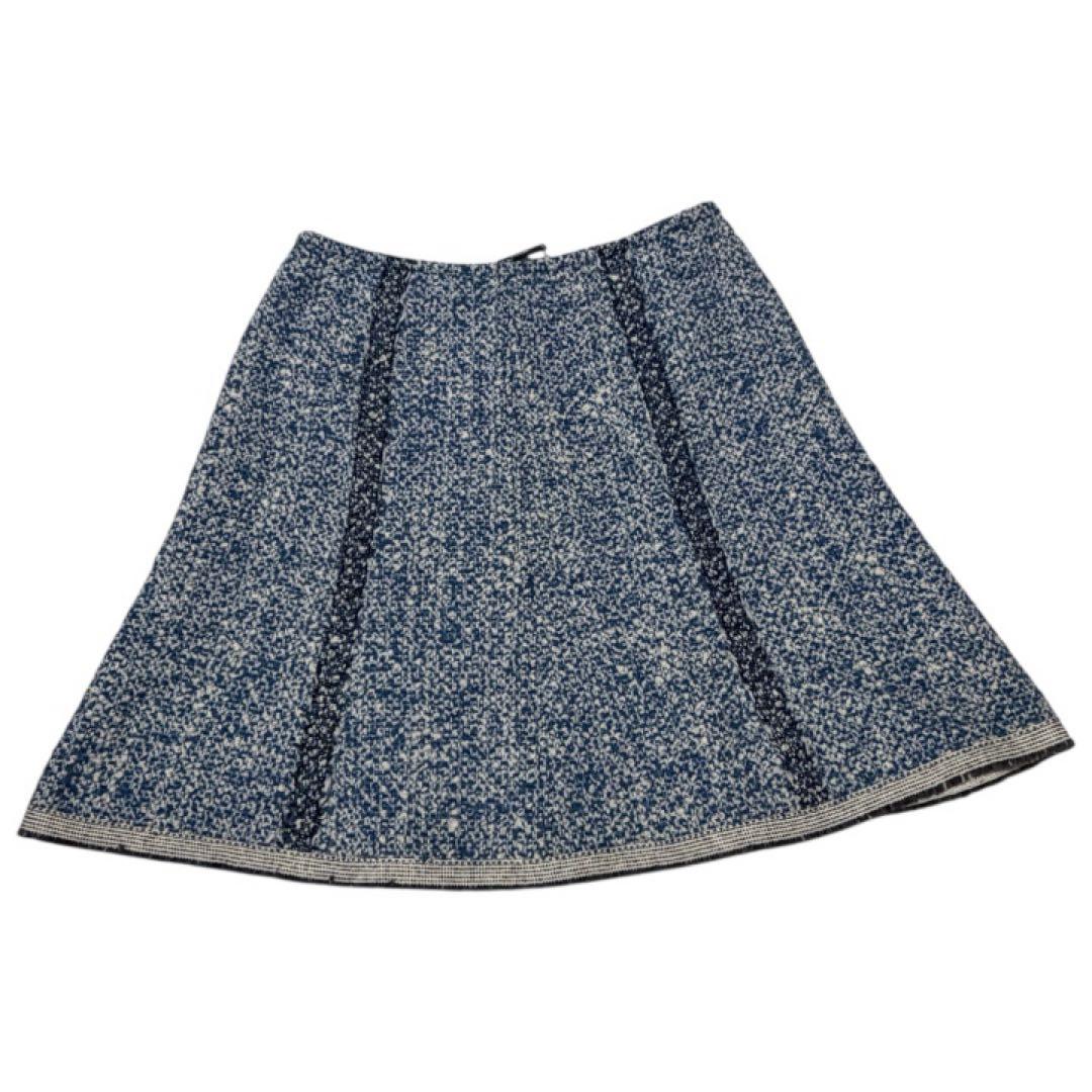 LOUIS VUITTON ツイード ジップアップ ミニスカート 34 美品